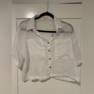 Love Notes Button Up Sheer Top Size medium
